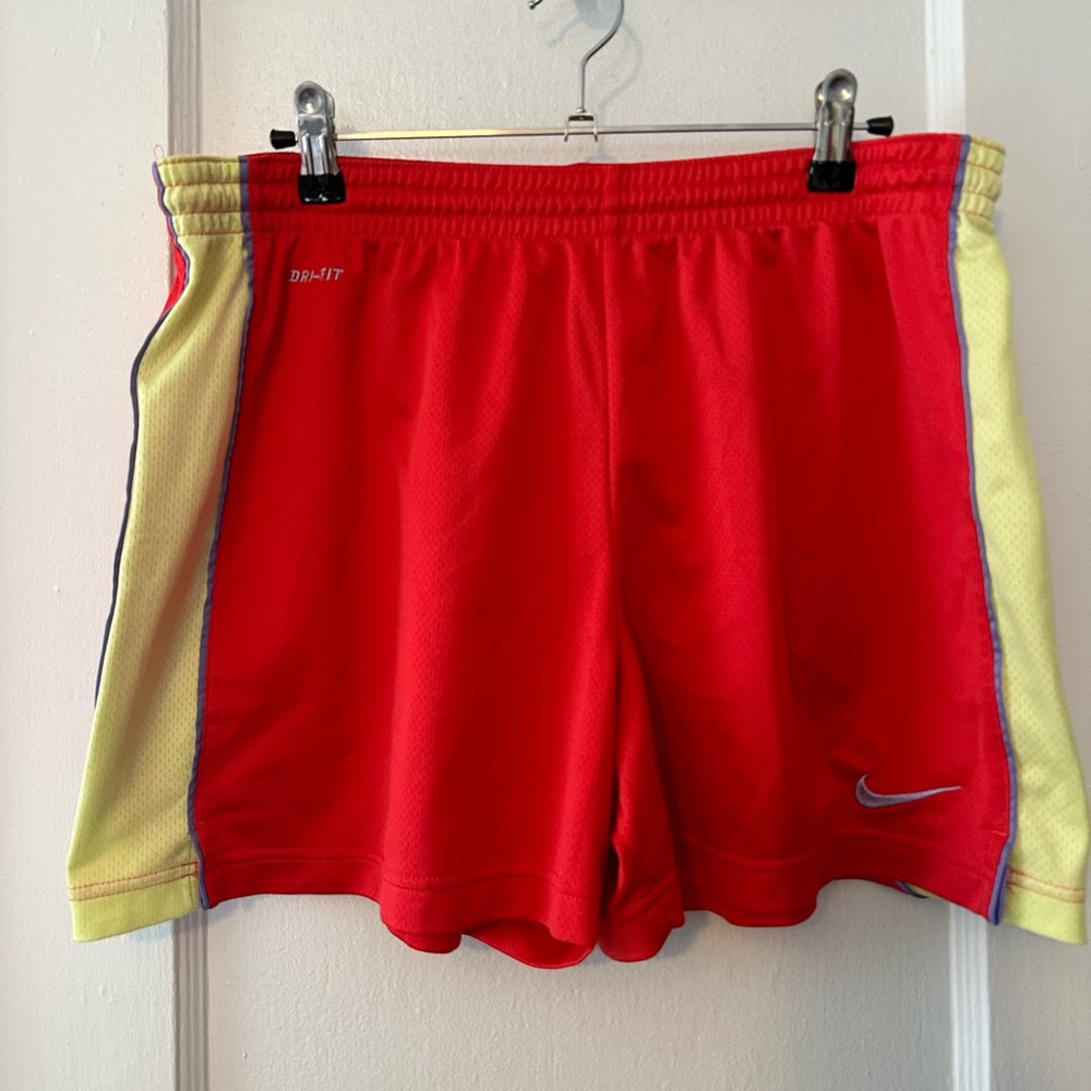 Women’s Nike Dri-Fit Red/Yellow Shorts Size Large